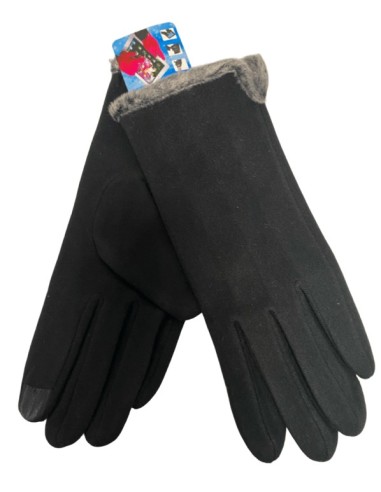Gants femme uni noir tactile
