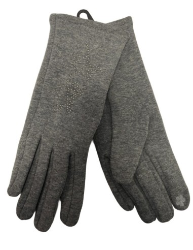 Gants femme strass gris tactile