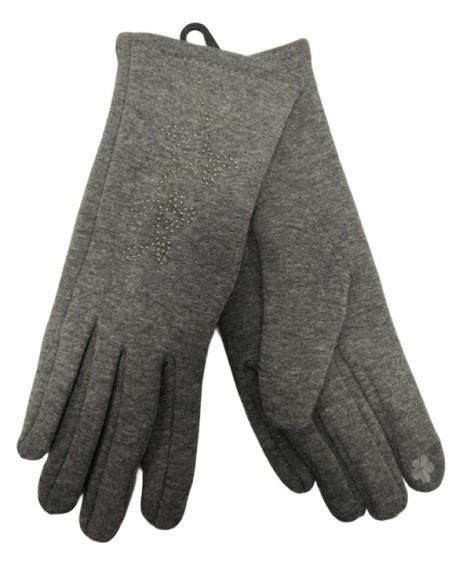 Gants femme strass gris tactile