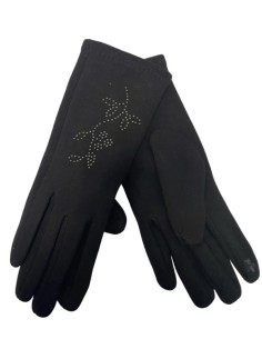 Gants femme strass noir tactile