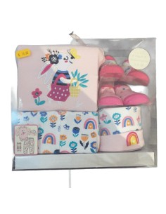 Coffret Naissance 5 Pièces rose| Cadeau Bébé Doux et Confortable