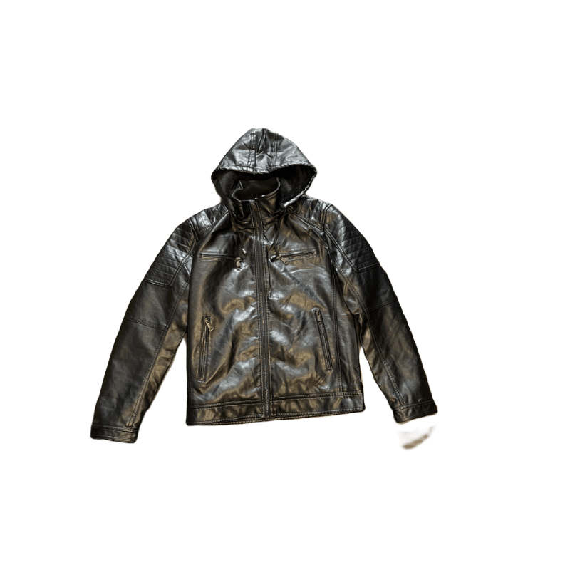 Blouson simili cuir noire homme
