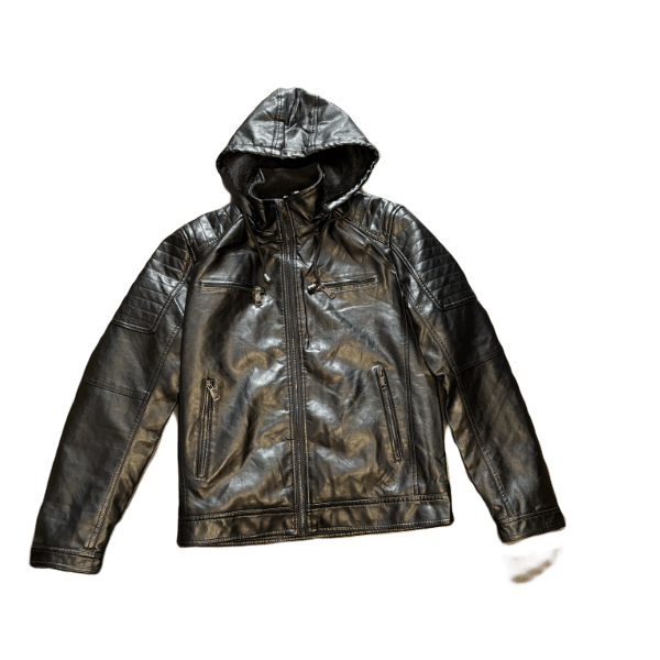 Blouson simili cuir noire homme
