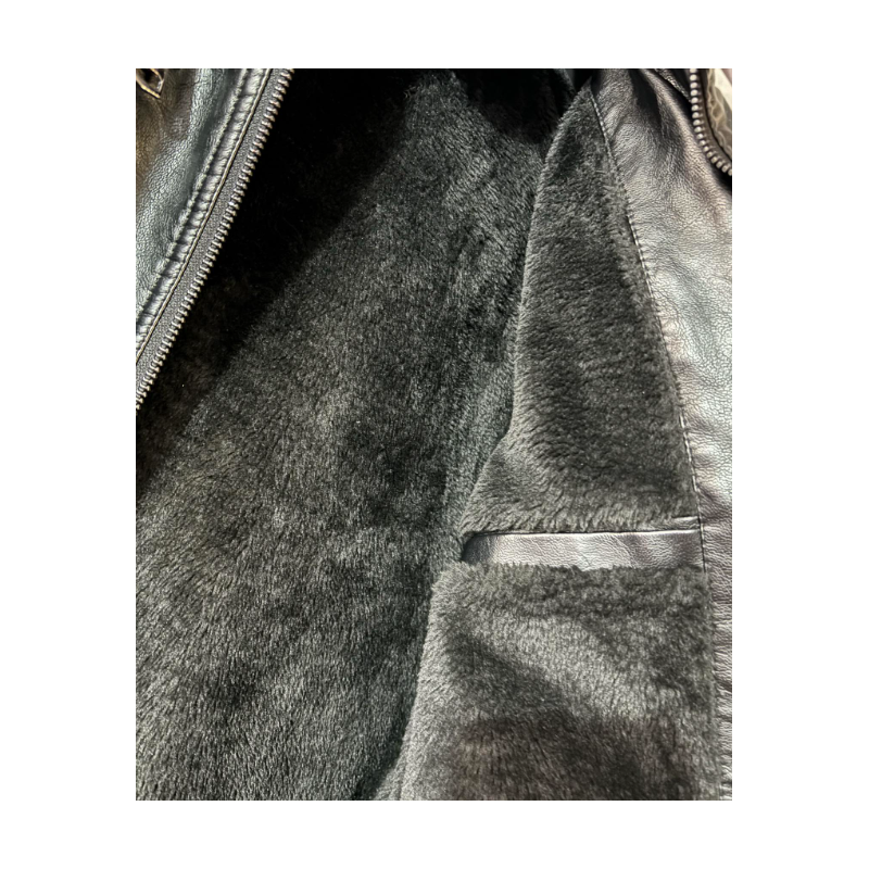 Blouson simili cuir noire homme