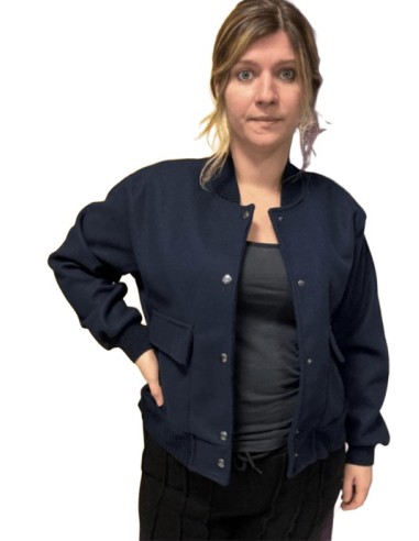 Veste bomber bleu marine femme - Look casual chic