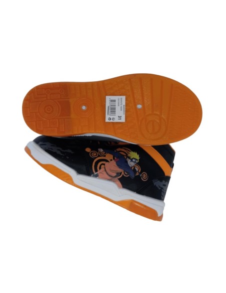 Basket Montante Enfant Naruto Noir et Orange