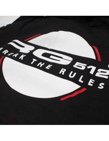 Sweat à capuche noir RG512 avec imprimé "Break The Rules"