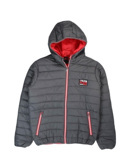 Doudoune homme RG512 gris à capuche – Style moderne et chaleur assurée