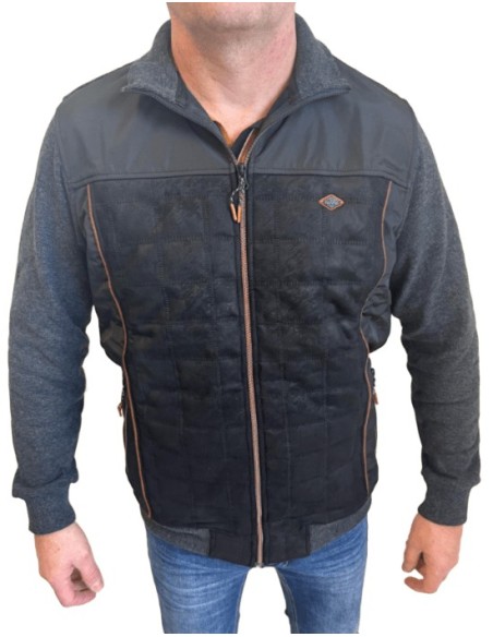 Veste Homme Noire et Gris Anthracite – Élégance et Confort