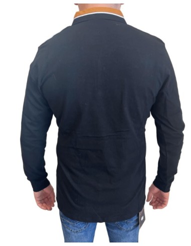 Polo Homme Manche Longue Noir, Blanc et Camel – Élégance & Confort