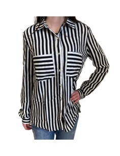 Chemise Femme à Rayures – Chic & Intemporelle | Blanc & Noir