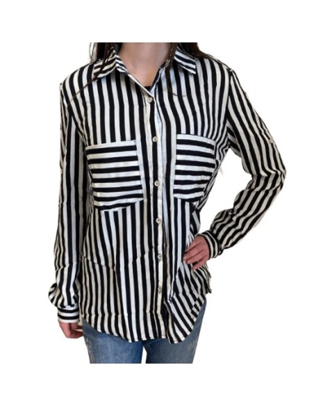 Chemise Femme à Rayures – Chic & Intemporelle | Blanc & Noir