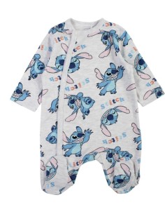 Grenouillère Pyjama Stitch Gris – Motif Disney | 60 % Coton / 40 % Pol