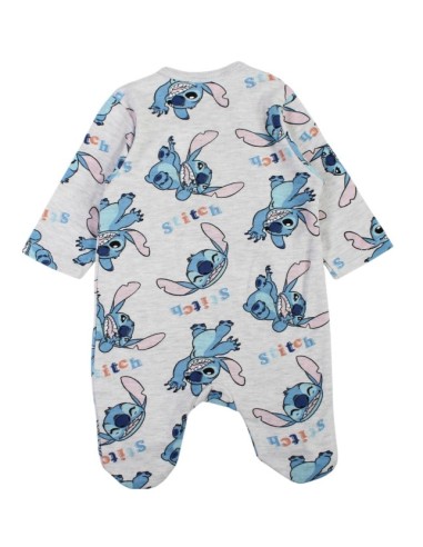 Grenouillère Pyjama Stitch Gris – Motif Disney | 60 % Coton / 40 % Pol