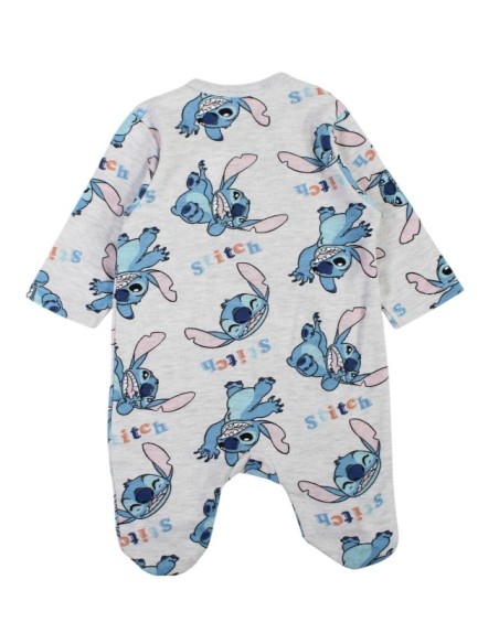 Grenouillère Pyjama Stitch Gris – Motif Disney | 60 % Coton / 40 % Pol