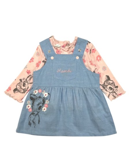 Robe Fille Disney Bambi – Ensemble 2 pièces coton avec T-shirt Rose et