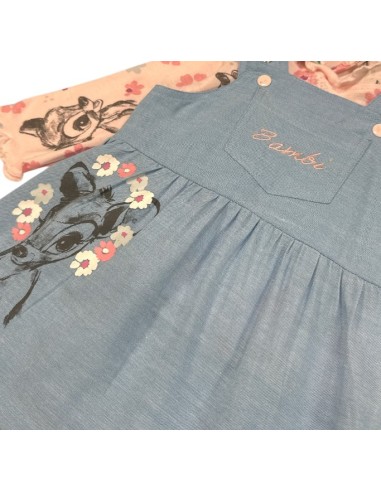 Robe Fille Disney Bambi – Ensemble 2 pièces coton avec T-shirt Rose et