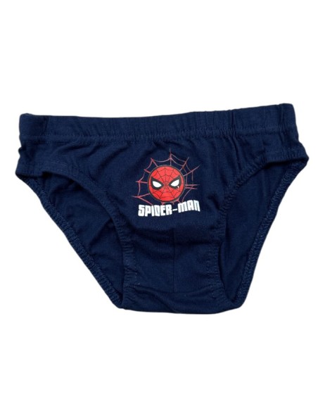 Lot de 3 Slips Enfant Spider-Man – 100 % Coton – Coloris Bleu/Rouge –