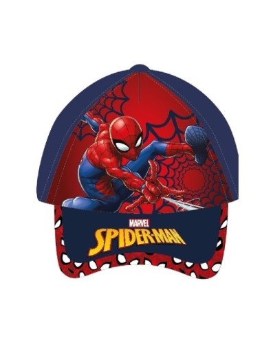 Casquette Spider-Man Enfant – Rouge et Bleu – Taille 54 cm avec Scratc
