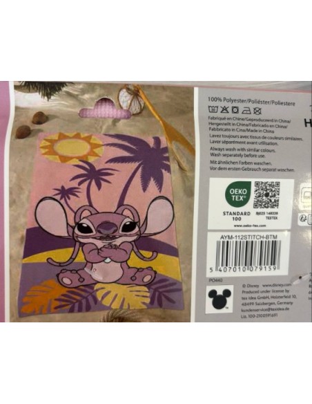 Drap de Bain ou de Plage Disney Angel Lila – 70x140 cm – 100 % Polyest