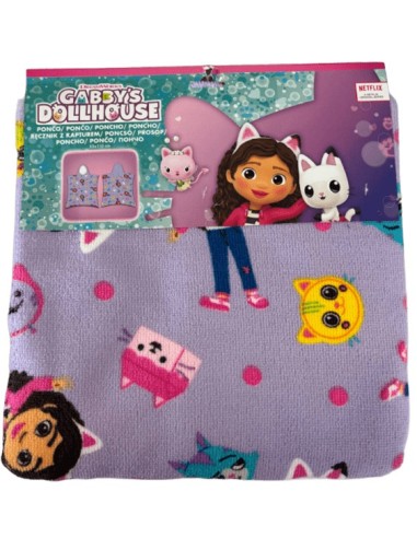 Poncho Bain Gabby’s Dollhouse 55x110 cm – Microfibre Enfant Doux et Co