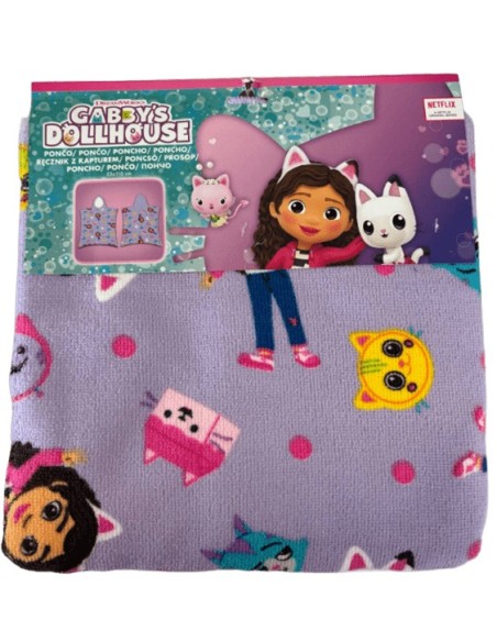 Poncho Bain Gabby’s Dollhouse 55x110 cm – Microfibre Enfant Doux et Co