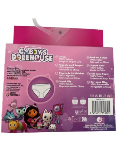 Lot de 3 Culottes Gabby's Dollhouse 100 % Coton | Vêtements Confortabl