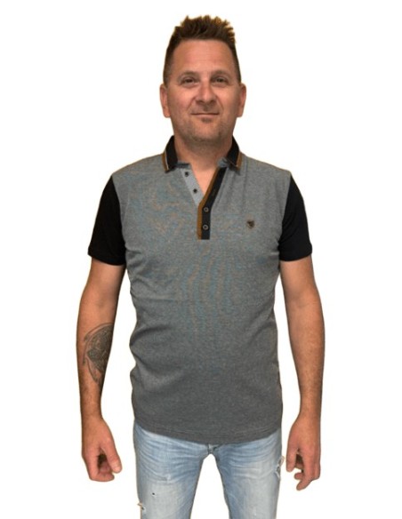 Polo homme bicolore gris et noir – Look chic et décontracté