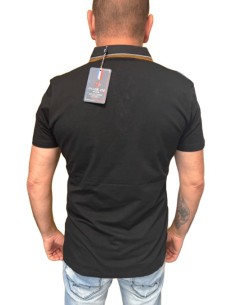 Polo homme bicolore gris et noir – Look chic et décontracté 2