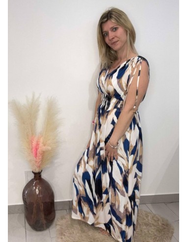 Robe Mélanie marron/bleu canard (magique)