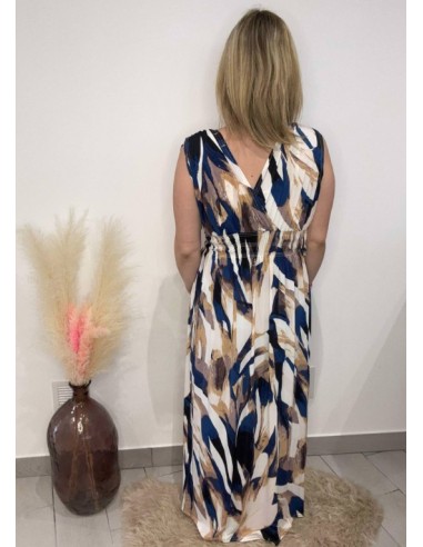 Robe Mélanie marron/bleu canard (magique)