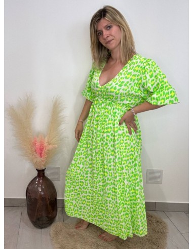 Robe Amanda vert fluo