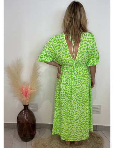 Robe Amanda vert fluo