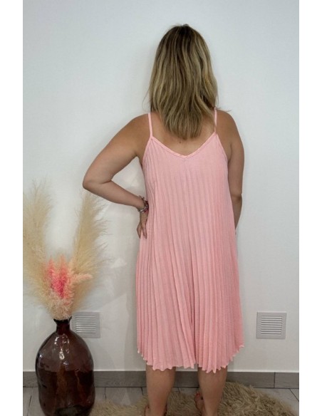 Robe Cécile plissée rose