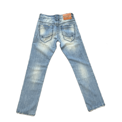 Jean homme délavé et griffures en bleu clair 2