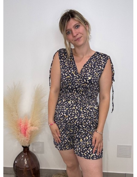 Combi short Aurélia bleue marine