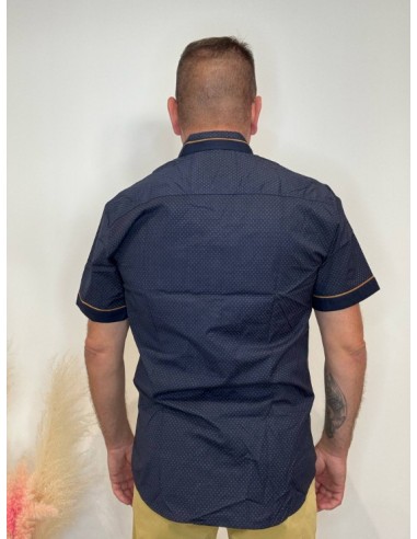 Chemisette homme marine/camel
