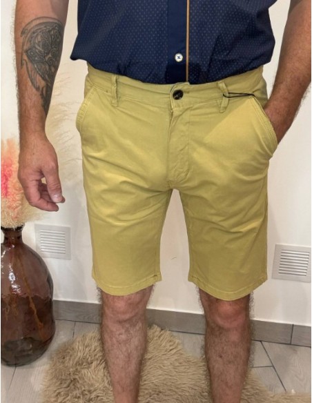 Short chino homme moutarde