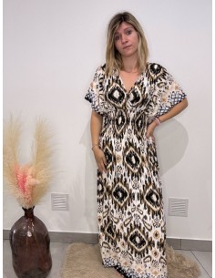 Robe longue Géraldine marron foncé (magique)