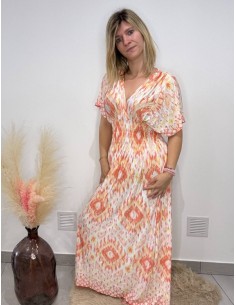 Robe longue Géraldine rose (magique) 2