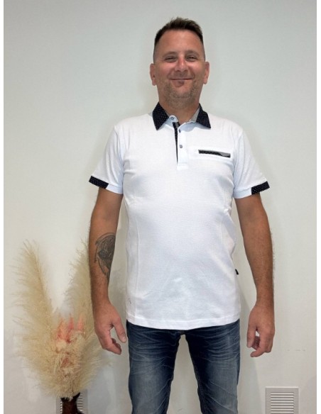Polo blanc homme