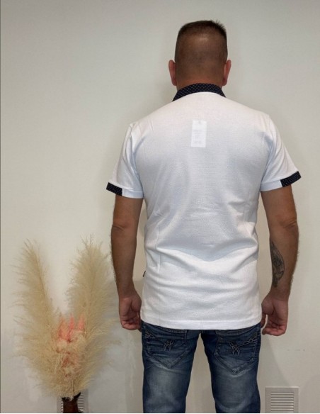 Polo blanc homme
