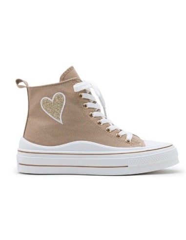 Basket cœur haute femme taupe