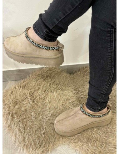 Chaussure plateforme beige