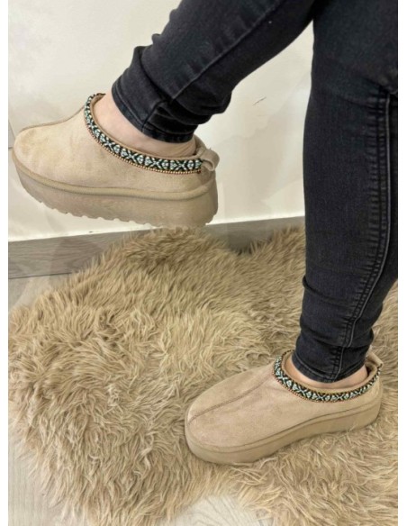 Chaussure plateforme beige