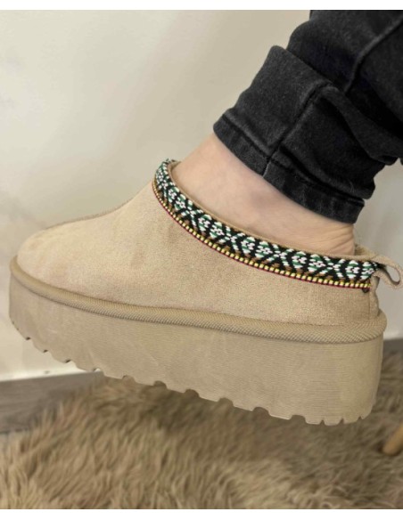 Chaussure plateforme beige