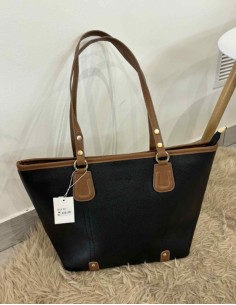 Sac à main grand format noir/marron