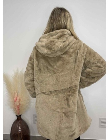 Parka imperméable réversible doré/fourrure tendance femme grande taill