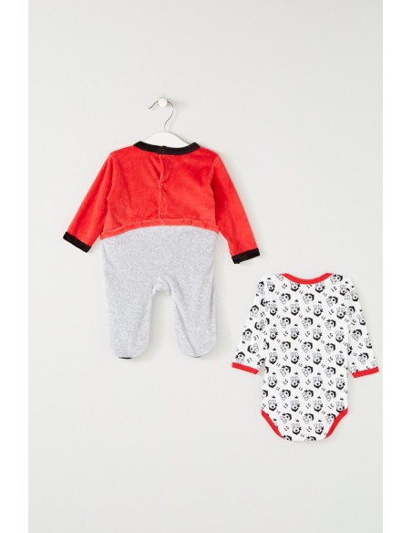 Ensemble naissance bébé Lee Cooper 4 pièces – grenouillère, body, bavo