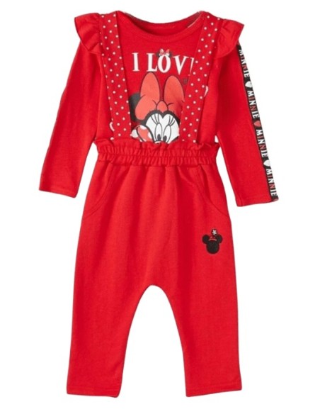 Ensemble salopette rouge Minnie